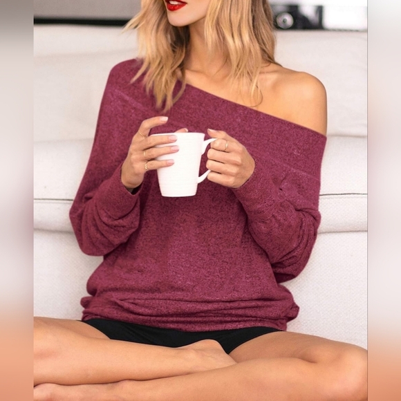 Three Sixty Six Women's Off Shoulder Soft Stretchy Breathable Sweater, XS/S - Picture 5 of 12